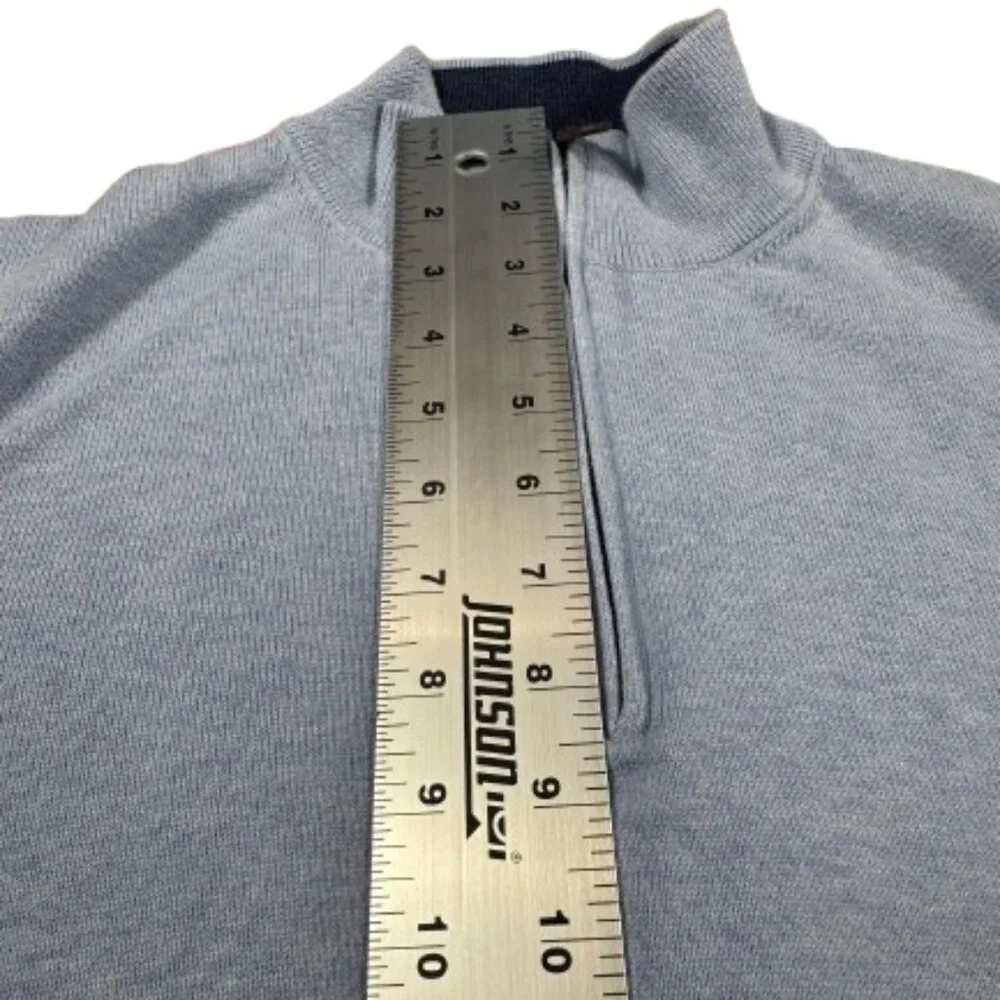 Vineyard Vines Light Blue Quarter Zip Quiet Luxury Preppy Men's Sweater (Size L) - Picture 10 of 13